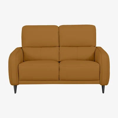 Furniture Village Domicil - Logan 2 Seater Leather Sofa - NP Honey Yellow