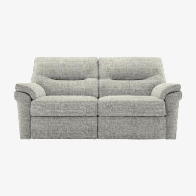 Furniture Village G Plan - Seattle 2.5 Seater Fabric Power Recliner Sofa with Power Lumbar - Waffle Smoke