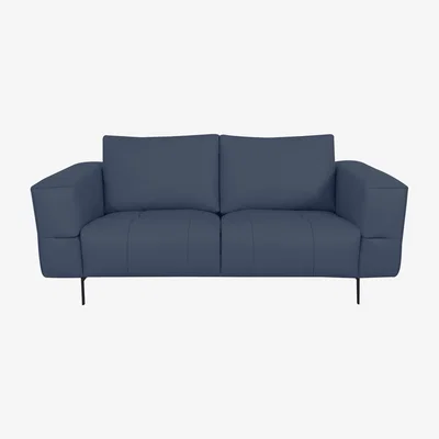 Furniture Village Domicil - Lawson 2 Seater Leather Sofa - NN Ocean Blue