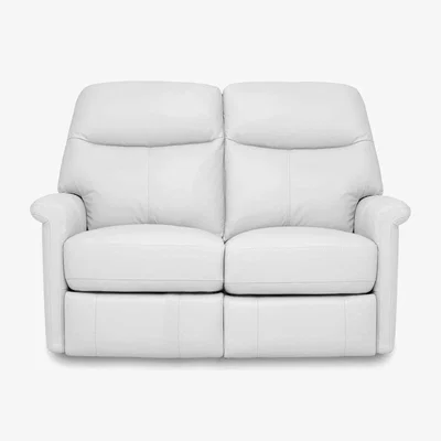 Furniture Village Compact Collection Lille 2 Seater Power Recliner NC Leather Sofa - NC Star White