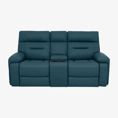 Furniture Village Cinemax Media 2 Seater Leather Power Recliner Sofa with Headrests - Midnight Jade