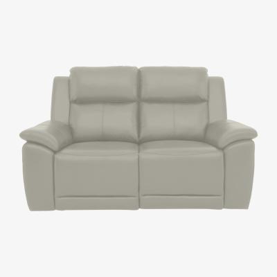Furniture Village Utah 2 Seater Leather Power Recliner Sofa with Headrests and Power Lumbar - Sand