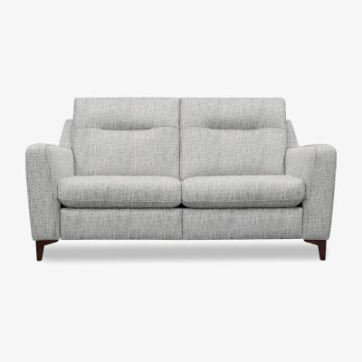 Furniture Village G Plan - Arlo 2 Seater Fabric Sofa - No Recliner - Libby Cloud with Walnut Feet