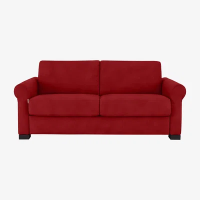 Furniture Village Nicoletti - Alcova 2.5 Seater Fabric Sofa with Scroll Arms - Red