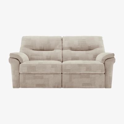 Furniture Village G Plan - Seattle 2.5 Seater Fabric Power Recliner Sofa with Power Lumbar - Checkers Putty