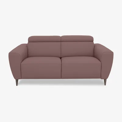 Furniture Village Nicoletti Italia - Milano 2 Seater Leather Power Recliner Sofa - Botero Cipria