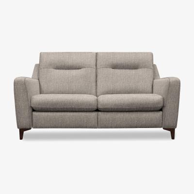 Furniture Village G Plan - Arlo 2 Seater Fabric Sofa - No Recliner - Libby Sand with Walnut Feet