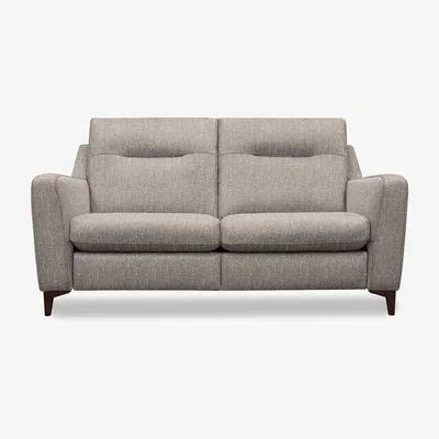 Furniture Village G Plan - Arlo 2 Seater Fabric Sofa - No Recliner - Libby Sand with Walnut Feet