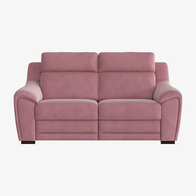 Furniture Village Nicoletti - Tosca 2.5 Seater Fabric Recliner Sofa with Power Headrests - Pink