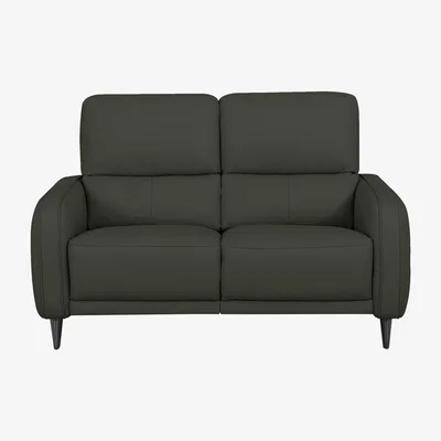 Furniture Village Domicil - Logan 2 Seater Leather Power Recliner Sofa - NN Olive Green