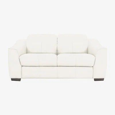 Furniture Village Xavier 2 Seater BV Leather Sofa with Power Recliner - BV Star White