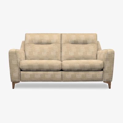 Furniture Village G Plan - Arlo 2 Seater Fabric Sofa - No Recliner - Faro Sand with Walnut Feet