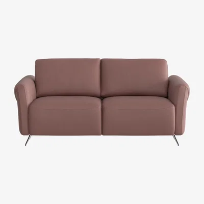 Furniture Village Nicoletti - Bella 2 Seater Leather Recliner Sofa - Pink