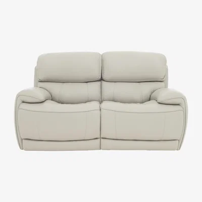 Furniture Village Relax Station Rocco 2 Seater Leather Power Rocker Sofa with Power Headrests - Grey- World of Leather