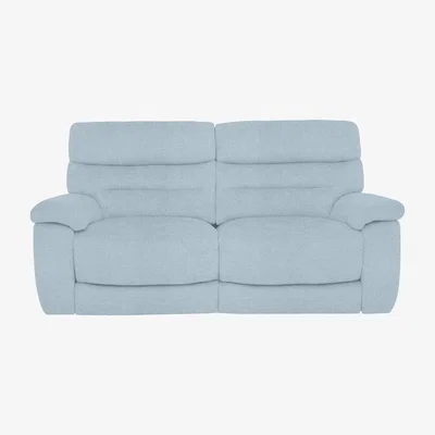 Furniture Village Comfort Story - Nimbus 2 Seater Fabric Power Recliner Sofa with Headrests - Baby Blue