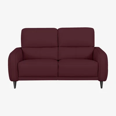 Furniture Village Domicil - Logan 2.5 Seater Leather Power Recliner Sofa - NP Ruby
