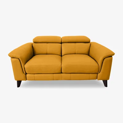 Furniture Village Wade 2 Seater NC Leather Sofa - Sunflower