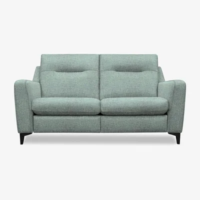 Furniture Village G Plan - Arlo 2 Seater Fabric Sofa - No Recliner - Dapple Kingfisher with Ebony Feet