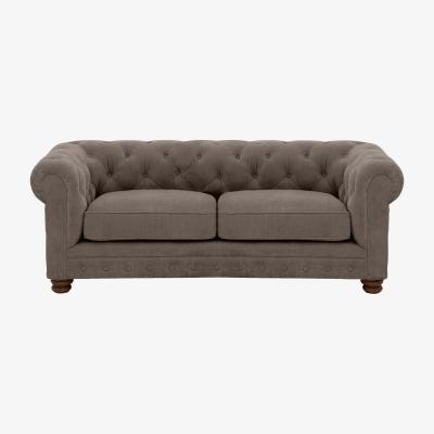 Furniture Village Alexander and James - Chesterfield Collection Hugo 2 Seater Fabric Sofa - Wicker - Dark Feet
