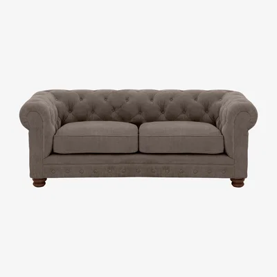 Furniture Village Alexander and James - Chesterfield Collection Hugo 2 Seater Fabric Sofa - Wicker - Dark Feet