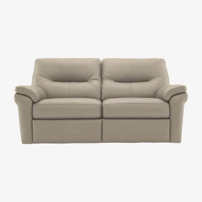 Furniture Village G Plan - Seattle 2.5 Seater Leather Power Recliner Sofa with Power Lumbar - Oxford Mushroom