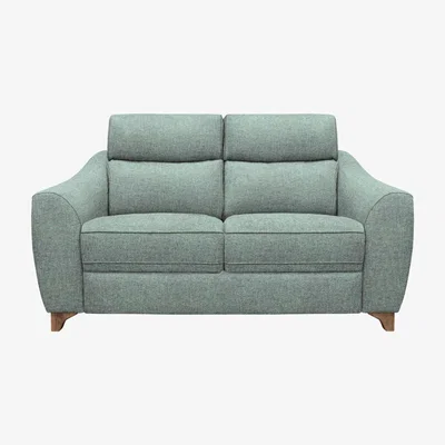 Furniture Village G Plan - Lucca 2 Seater Fabric Sofa - Dapple Kingfisher with Walnut Feet