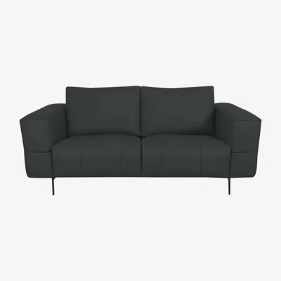 Furniture Village Domicil - Lawson 2 Seater Leather Sofa - NP Shale Grey