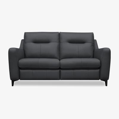 Furniture Village G Plan - Arlo 2 Seater Leather Power Recliner Sofa - Cambridge Pet Blue with Ebony Feet