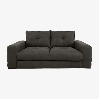 Furniture Village Boutique Brando 2 Seater Leather Sofa - Black