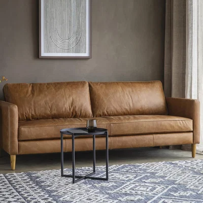 Furniture123 Osborne 2 Seater Sofa in Vintage Brown Leather - Caspian House