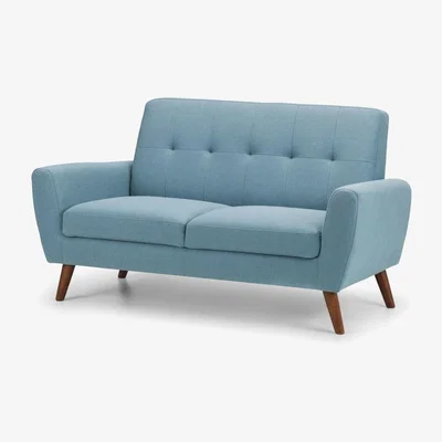 Furniture123 Light Blue Fabric Sofa - 2 Seater - Monza