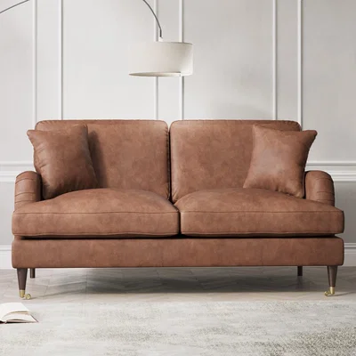 Furniture123 Faux Leather 2 Seater Sofa in Tan - Payton