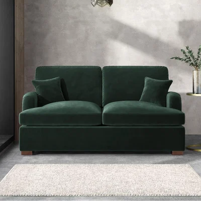 Furniture123 Payton Green Velvet 2 Seater Sofa Bed