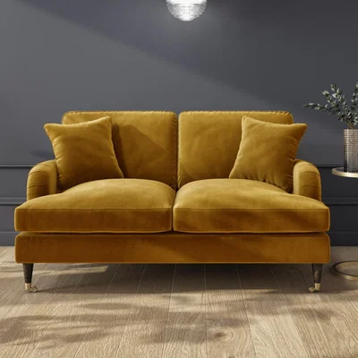 Furniture123 Mustard Velvet 2 Seater Sofa - Payton