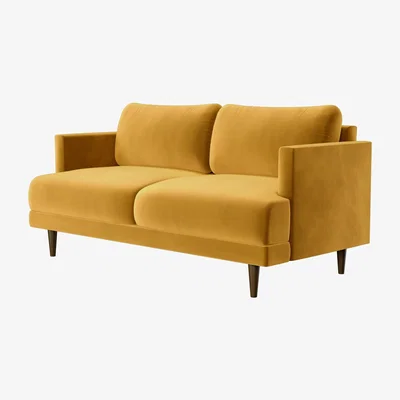 Furniture123 2 Seater Sofa in Mustard Velvet - Addison