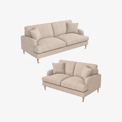 Furniture123 Beige Woven 3 Seater & 2 Seater Sofa Set - Payton