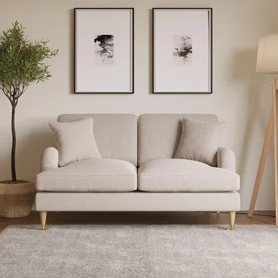 Furniture123 Beige Woven Fabric 2 Seater Sofa - Payton