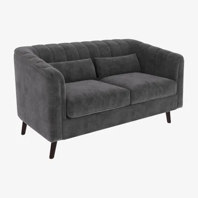 Furniture123 Grey Velvet 2 Seater Sofa - Lotti