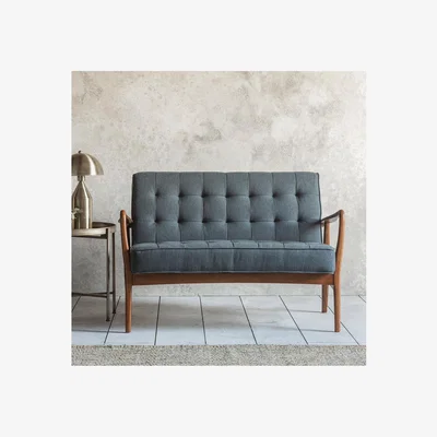 Furniture123 Gallery Humber Fabric Grey 2 Seater Sofa - Tufted Detailing