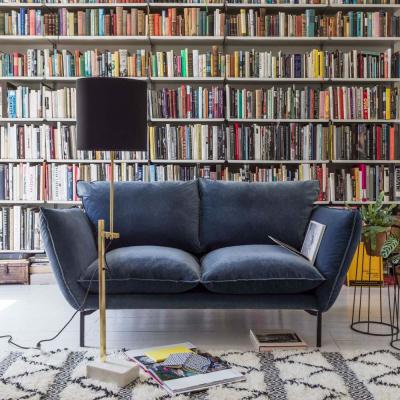 Graham & Green Freddie 2 Seater - Cornflower Blue Lario Velvet