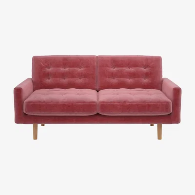Habitat Habitat Fenner 2 Seater Velvet Sofa - dusty rose