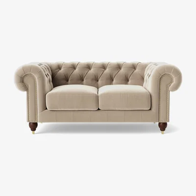 Habitat Swoon Winston Velvet 2 Seater Sofa - Taupe