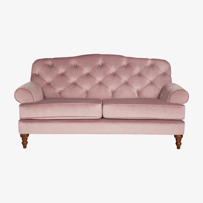 Habitat Habitat Valerie 2 Seater Velvet Sofa - Blush Pink