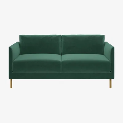 Habitat Habitat Hyde Velvet 2 Seater Sofa - Green