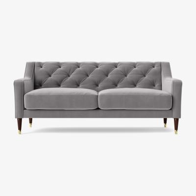 Habitat Swoon Pritchard Velvet 2 Seater Sofa - Silver Grey