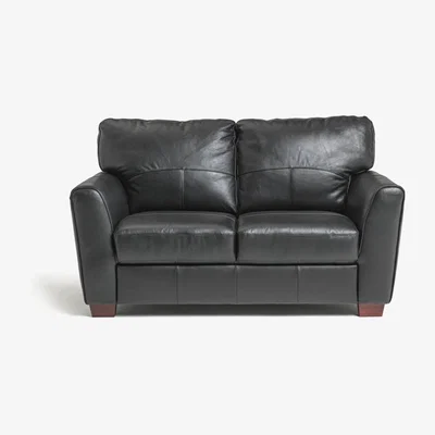 Habitat Habitat Milford 2 Seater Leather Sofa - Black
