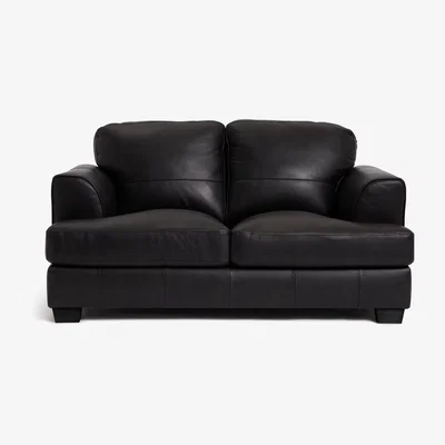 Habitat Habitat Elmton 2 Seater Leather Sofa - Black