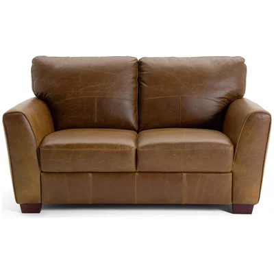 Habitat Habitat Milford 2 Seater Leather Sofa - Tan