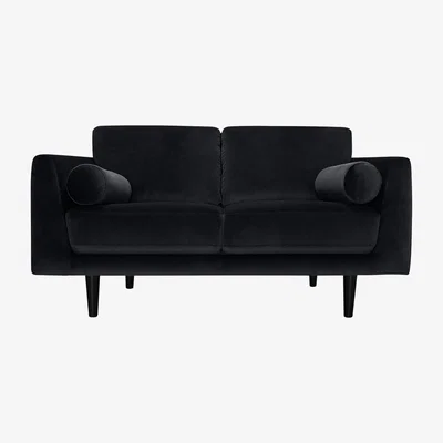 Habitat Habitat Jackson 2 Seater Velvet Sofa - Black