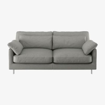 Habitat Habitat Cuscino 2 Seater Textured Fabric Sofa - Light Grey